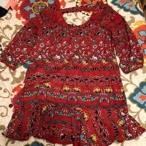 As U Wish- Boho Burnt Orange Keyhole Dress.